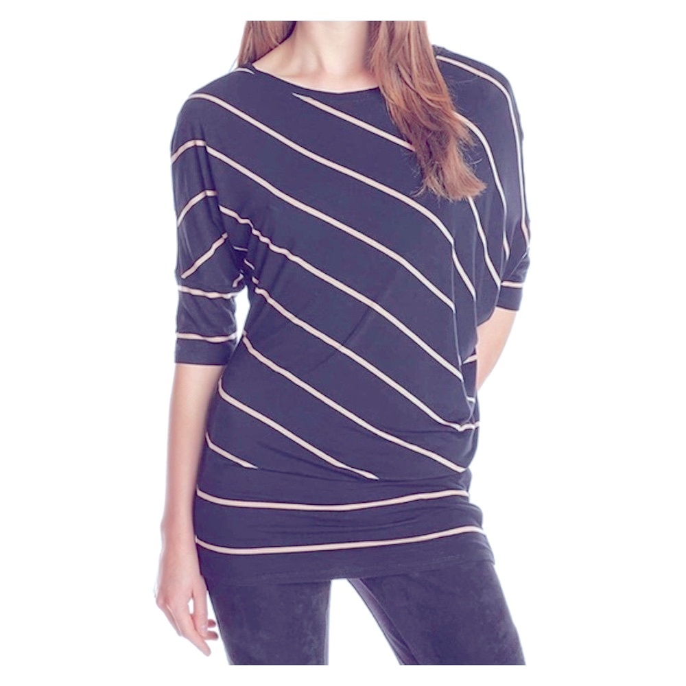 BCBGMaxAzria Asymmetrical Top Striped Sz XS